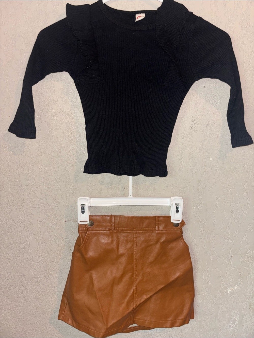 Kids Black Ribbed Knit Top - Classic Black